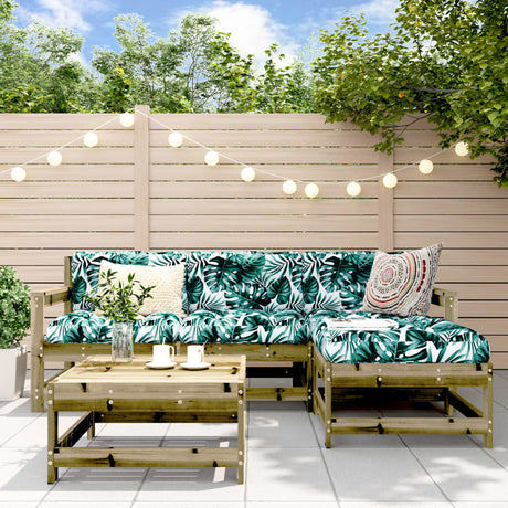 5 Piece Garden Lounge Set Solid Wood Pine