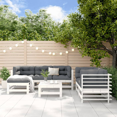 7 Piece Garden Lounge Set Solid Wood Pine