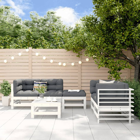 6 Piece Garden Lounge Set Solid Wood Pine