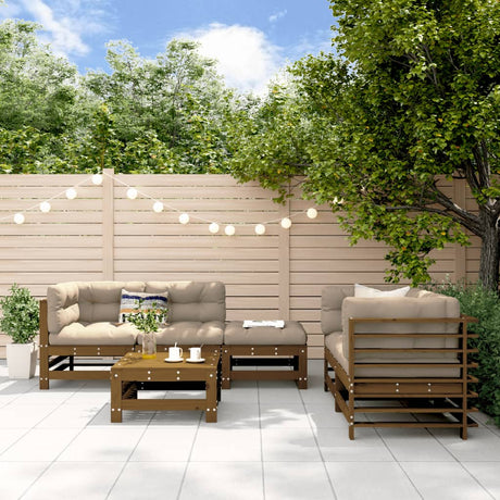 6 Piece Garden Lounge Set Solid Wood Pine