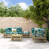 6 Piece Garden Lounge Set Solid Wood Pine