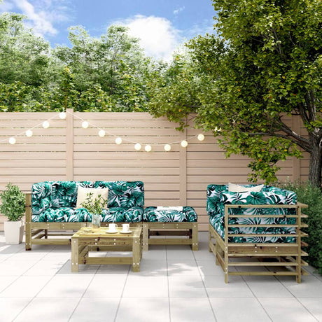 6 Piece Garden Lounge Set Solid Wood Pine