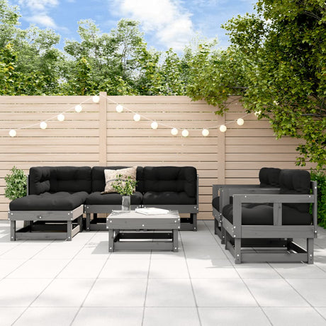 7 Piece Garden Lounge Set Solid Wood Pine