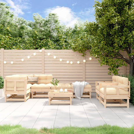 8 Piece Garden Lounge Set Solid Wood Pine