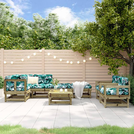 8 Piece Garden Lounge Set Solid Wood Pine