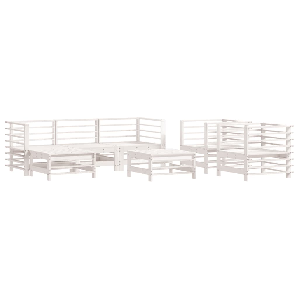 7 Piece Garden Lounge Set Solid Wood Pine
