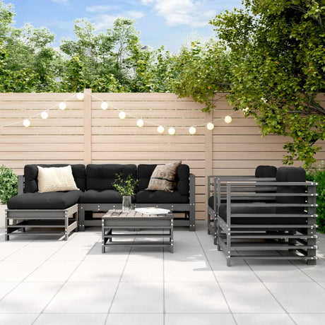 7 Piece Garden Lounge Set Solid Wood Pine