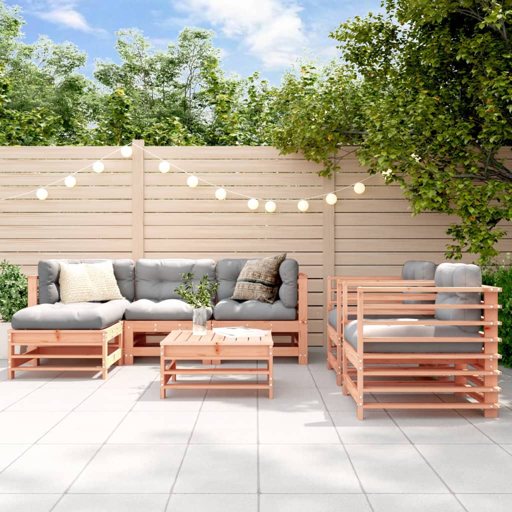 7 Piece Garden Lounge Set Solid Wood Pine