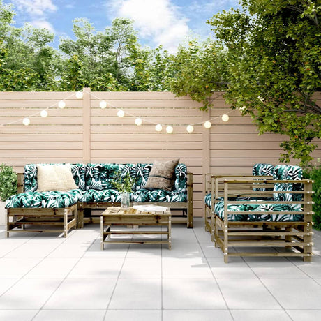 7 Piece Garden Lounge Set Solid Wood Pine