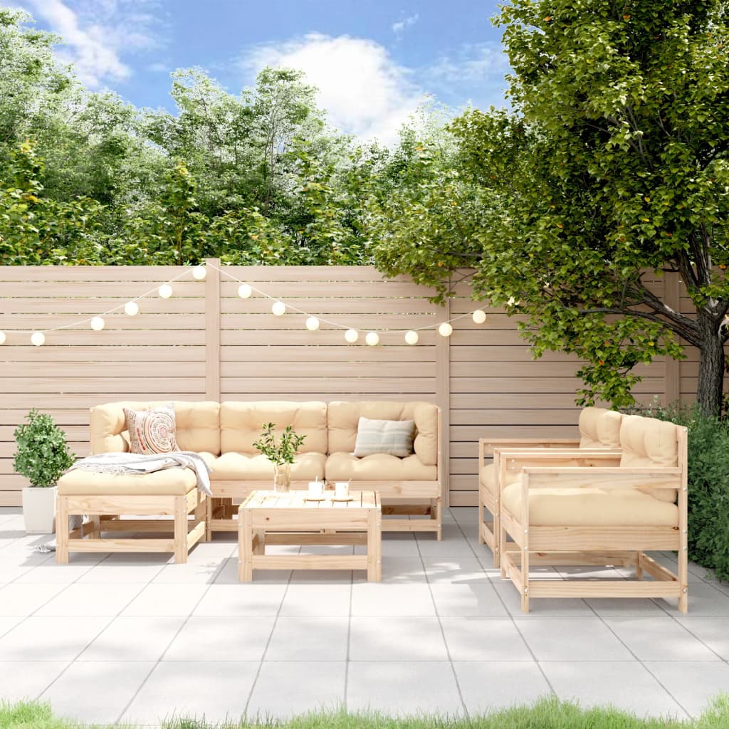 7 Piece Garden Lounge Set Impregnated Wood Pine