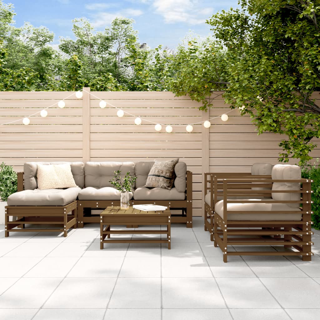 7 Piece Garden Lounge Set Impregnated Wood Pine