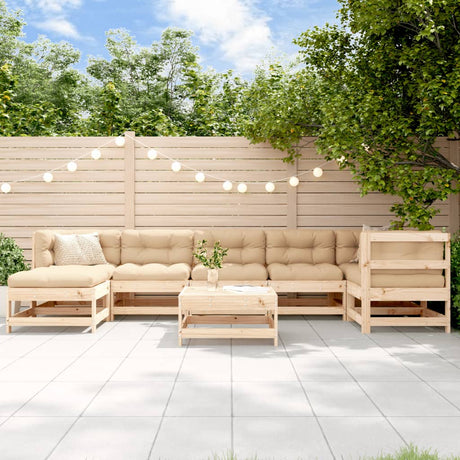 8 Piece Garden Lounge Set Honey Brown Solid Wood Pine