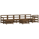 8 Piece Garden Lounge Set Honey Brown Solid Wood Pine