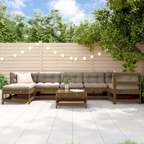 8 Piece Garden Lounge Set Impregnated Wood Pine