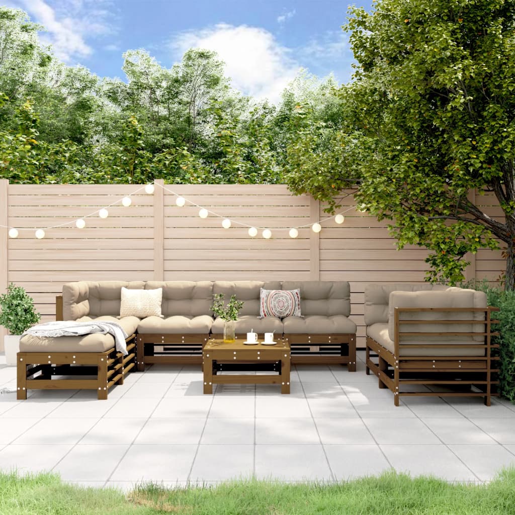 9 Piece Garden Lounge Set Impregnated Wood Pine