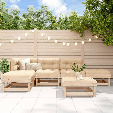 6 Piece Garden Lounge Set Solid Wood Douglas