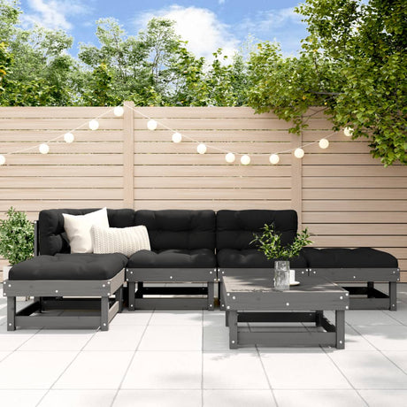 6 Piece Garden Lounge Set Solid Wood Douglas