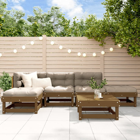 6 Piece Garden Lounge Set Solid Wood Douglas