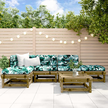 6 Piece Garden Lounge Set Solid Wood Douglas