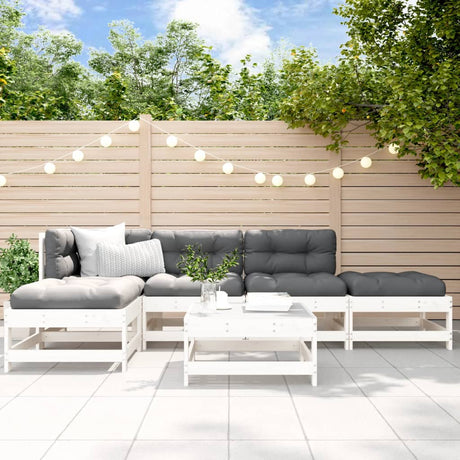 6 Piece Garden Lounge Set Solid Wood Pine