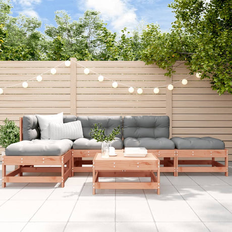 6 Piece Garden Lounge Set Solid Wood Pine