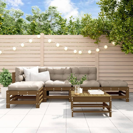 6 Piece Garden Lounge Set Solid Wood Douglas