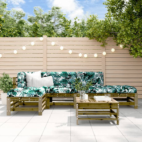 6 Piece Garden Lounge Set Solid Wood Douglas