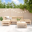 6 Piece Garden Lounge Set Solid Wood Pine