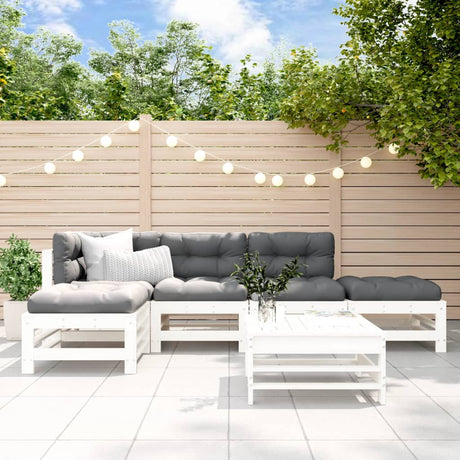 6 Piece Garden Lounge Set Solid Wood Pine