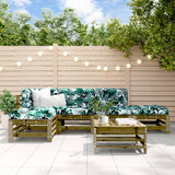 6 Piece Garden Lounge Set Solid Wood Pine