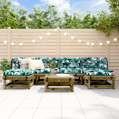 7 Piece Garden Lounge Set Solid Wood Douglas