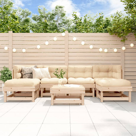 7 Piece Garden Lounge Set Solid Wood Douglas