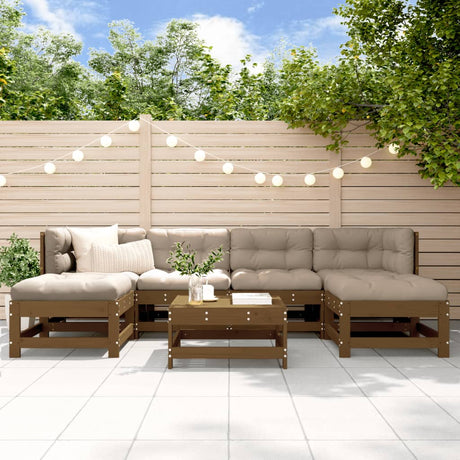 7 Piece Garden Lounge Set Impregnated Wood Pine