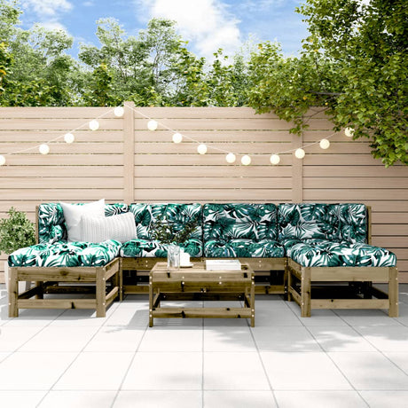 7 Piece Garden Lounge Set Impregnated Wood Pine