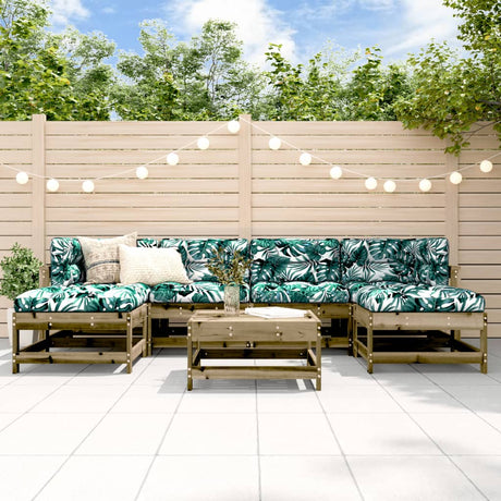 7 Piece Garden Lounge Set Solid Wood Douglas