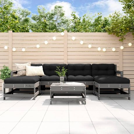 7 Piece Garden Lounge Set Honey Brown Solid Wood Pine