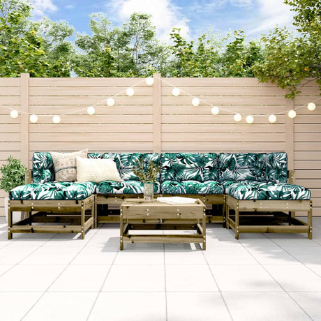 7 Piece Garden Lounge Set Honey Brown Solid Wood Pine
