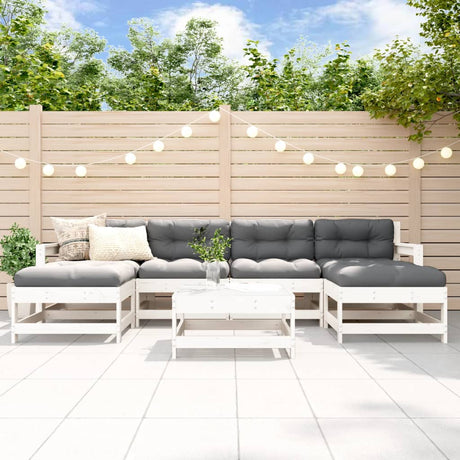 7 Piece Garden Lounge Set Solid Wood Pine
