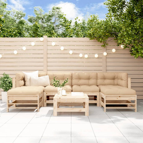 7 Piece Garden Lounge Set Impregnated Wood Pine