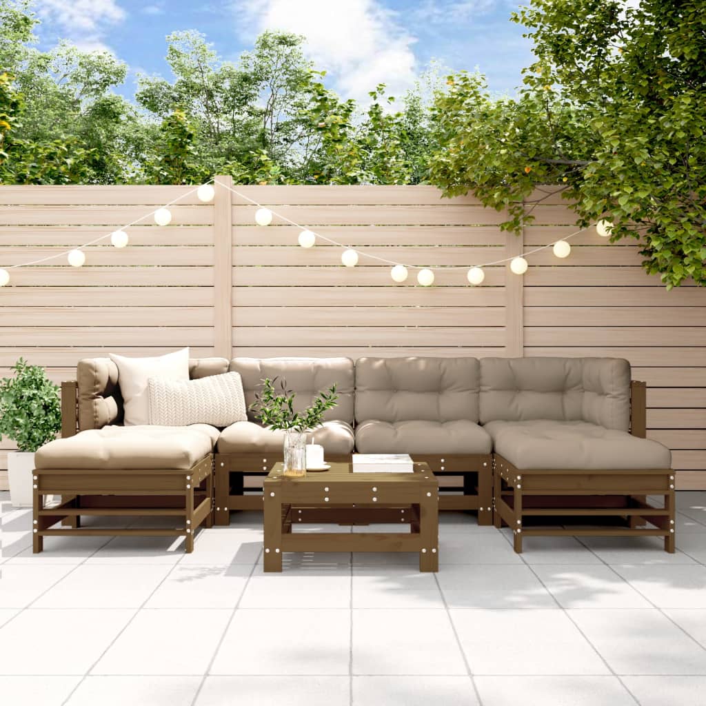 7 Piece Garden Lounge Set Impregnated Wood Pine