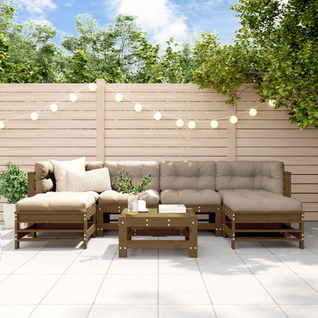 7 Piece Garden Lounge Set Impregnated Wood Pine