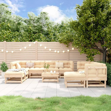 11 Piece Garden Lounge Set Impregnated Wood Pine