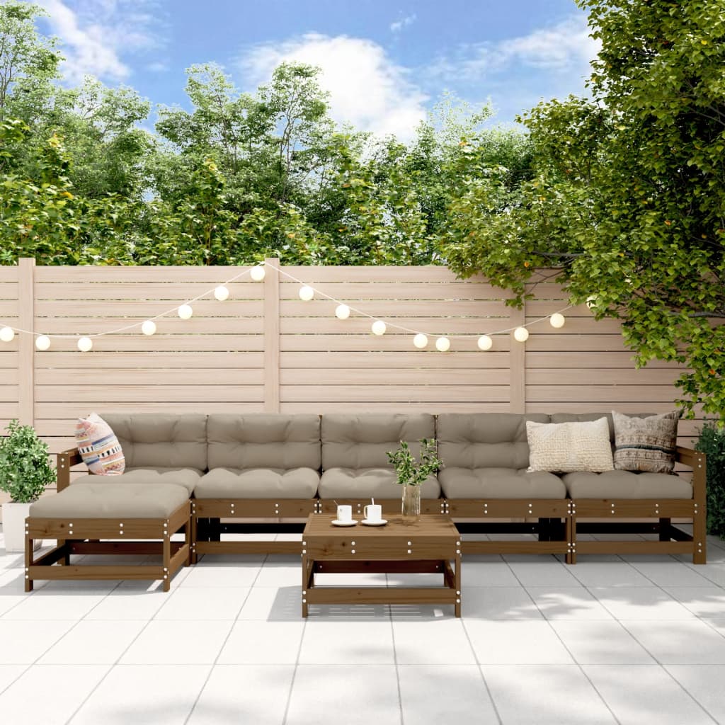 7 Piece Garden Lounge Set Impregnated Wood Pine