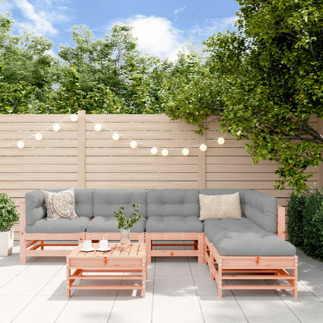 7 Piece Garden Lounge Set Grey Solid Wood Pine