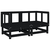 6 Piece Garden Lounge Set Black Solid Wood Pine