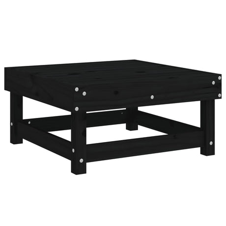 6 Piece Garden Lounge Set Black Solid Wood Pine