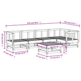 6 Piece Garden Lounge Set Black Solid Wood Pine