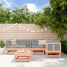 6 Piece Garden Lounge Set Black Solid Wood Pine