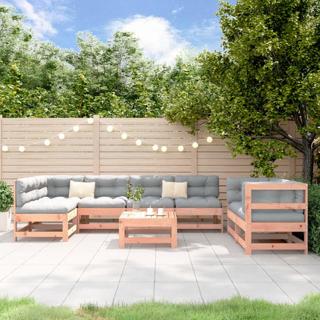 8 Piece Garden Lounge Set Grey Solid Wood Pine