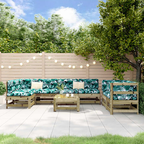 8 Piece Garden Lounge Set Grey Solid Wood Pine